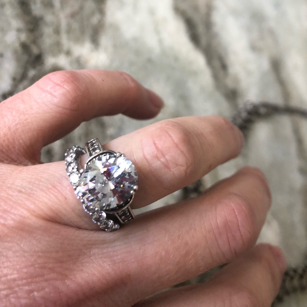 Sterling Silver Eternity Band and Statement Ring